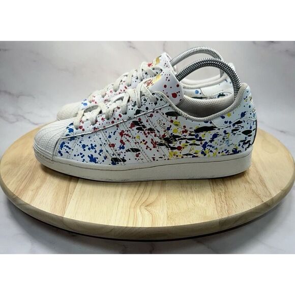 adidas Superstar Splashes Splatter and Drips Paint White S42582 Men’s Size 6 - Picture 3 of 8
